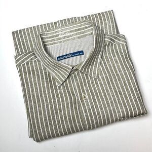 Matt Totillo Linen - Cotton Blend Button Down Shirt Striped, Long Sleeves